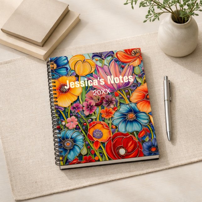 Personalized Bright Floral with Name Notebook (Creator Uploaded)