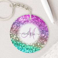 Personalized Bright Glitter Mermaid Monogram Name