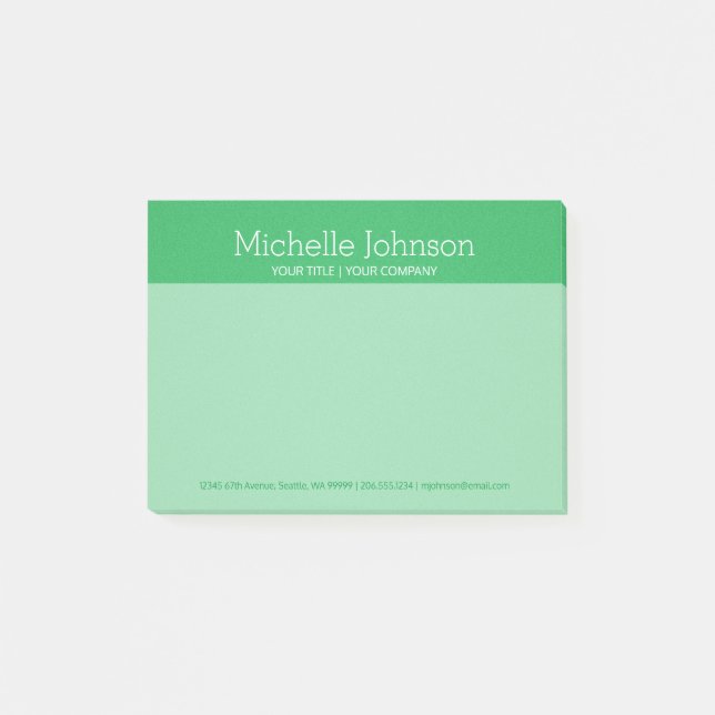Personalized Bright Green Grainy Texture Post-it Notes (Front)