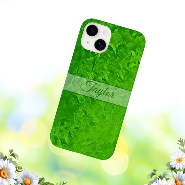 Personalized Bright Green Name Case-Mate iPhone Case (Creator Uploaded)