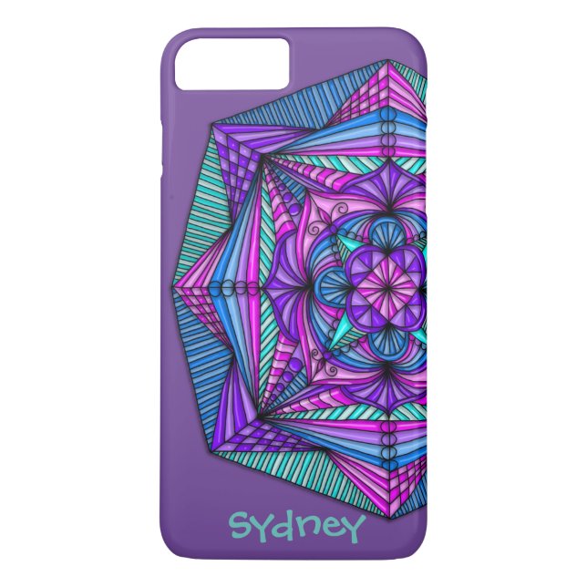 Personalized Bright Mandala iPhone 7 Plus Case (Back)