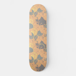 Personalized Bright Modern Bud & Flower Pattern Skateboard