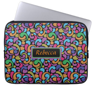 Personalized Bright multi shape pattern Laptop Sleeve