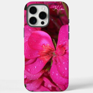 Personalized Bright Pink Floral Apple iPhone Case