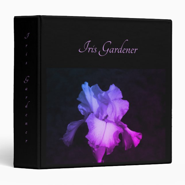 Personalized Bright Purple Iris Photo  Binder (Front/Spine)
