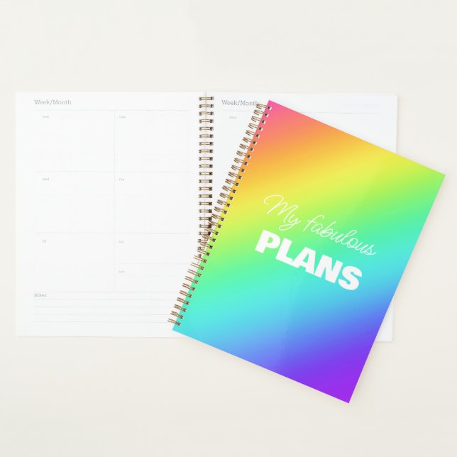 Personalized Bright Rainbow Planner (Display)