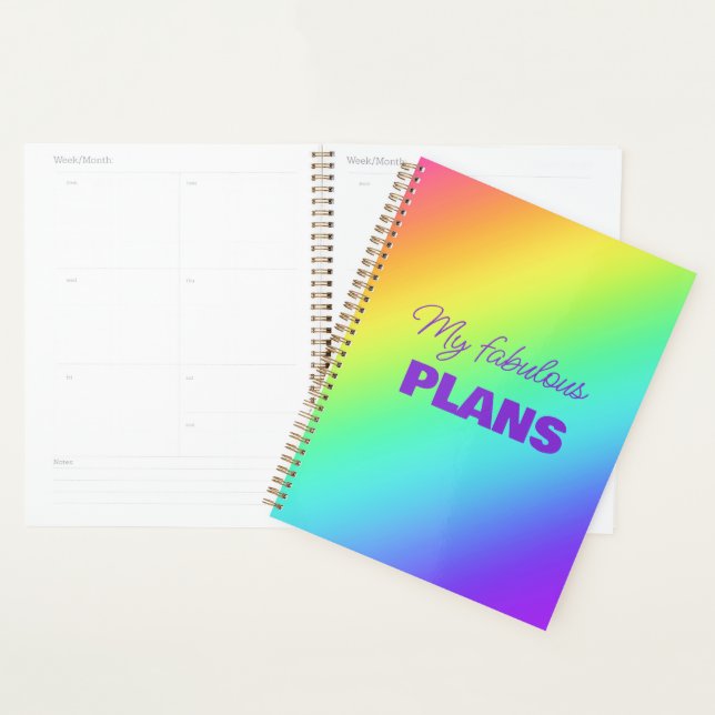 Personalized Bright Rainbow Planner (Display)