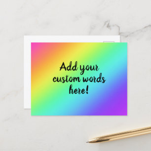 Personalized Bright Rainbow Postcard
