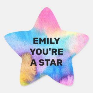 Personalized Bright Star Reward Chart School Kids Star Sticker