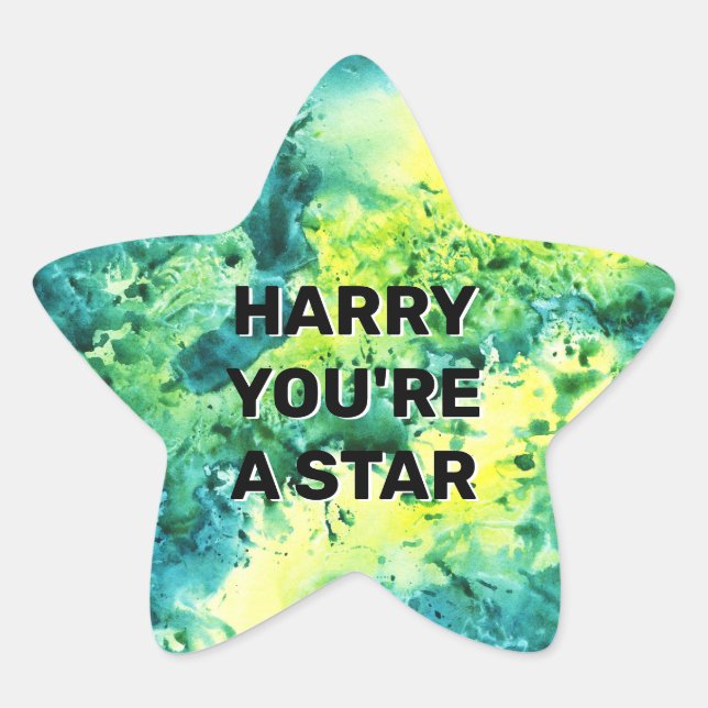 Personalized Bright Star Reward Chart School Kids Sticker (Front)
