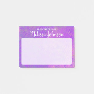 Personalized Bright Violet Marbled Art Post-it Notes