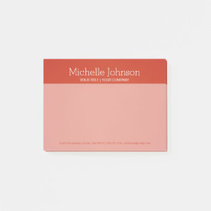 Personalized Bright Warm Red Grainy Texture Post-it Notes
