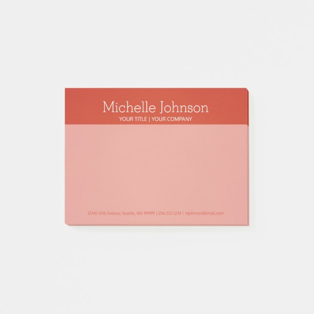 Personalized Bright Warm Red Grainy Texture Post-it Notes (Front)