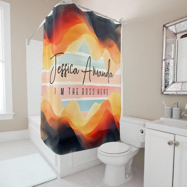 Personalized Bright Watercolor Colourful Stripe (In Situ)