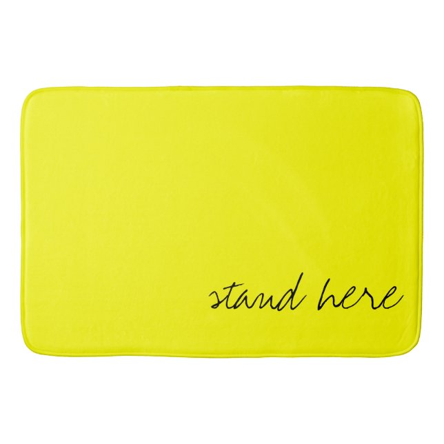 Personalized Bright Yellow Bath Mat (Front)