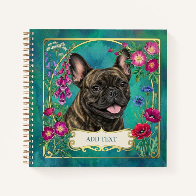 Personalized Brindle French Bulldog Notebook (Front)