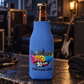 Personalized Brisbane 10 years Bottle Cooler