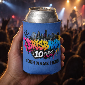 Personalized Brisbane 10 years Can Cooler