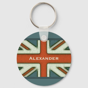 Personalized British Flag Keychain