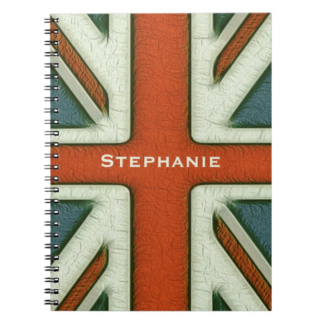 Personalized British Flag Notebook (Front)