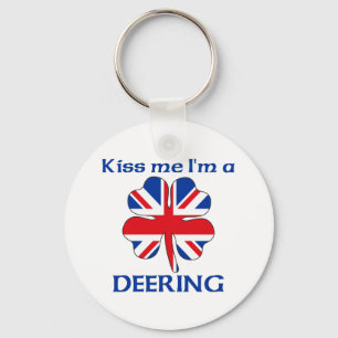 Personalized British Kiss Me I'm Deering Keychain
