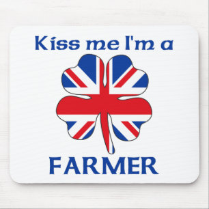 Personalized British Kiss Me I'm Farmer Mouse Pad