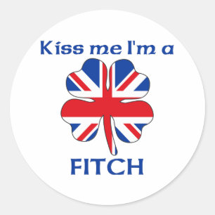 Personalized British Kiss Me I'm Fitch Classic Round Sticker