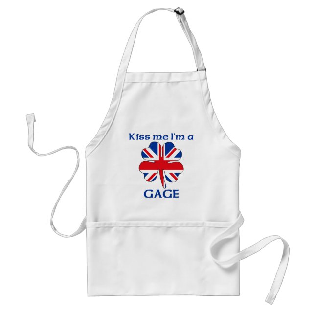 Personalized British Kiss Me I'm Gauge Standard Apron (Front)