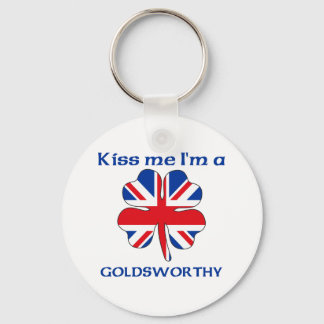 Personalized British Kiss Me I'm Goldsworthy Keychain