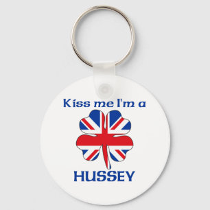 Personalized British Kiss Me I'm Hussey Keychain
