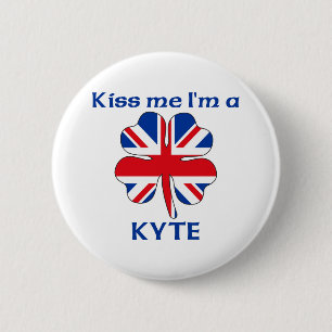Personalized British Kiss Me I'm Kyte 2 Inch Round Button