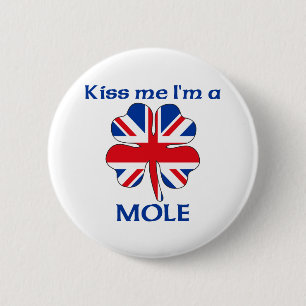 Personalized British Kiss Me I'm Mole 2 Inch Round Button