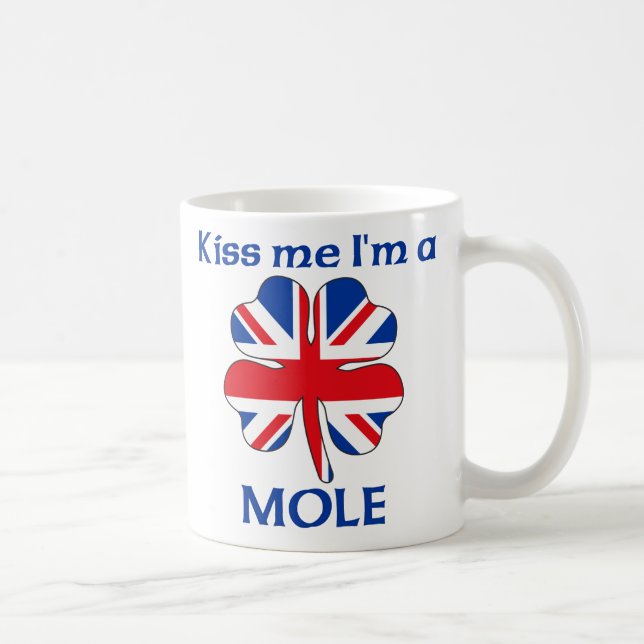 Personalized British Kiss Me I'm Mole Coffee Mug (Right)