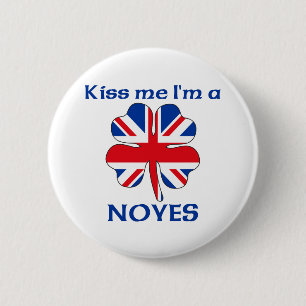 Personalized British Kiss Me I'm Noyes 2 Inch Round Button