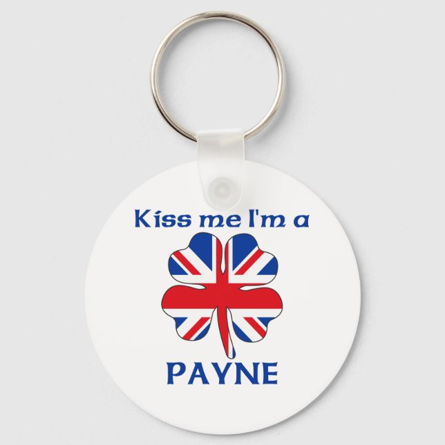 Personalized British Kiss Me I'm Payne Keychain (Front)