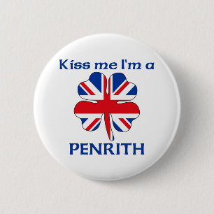 Personalized British Kiss Me I'm Penrith 2 Inch Round Button