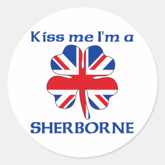 Personalized British Kiss Me I'm Sherborne Classic Round Sticker