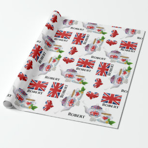 Personalized British Tea Wrapping Paper