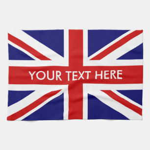 Personalized British Union Jack flag kitchen towel