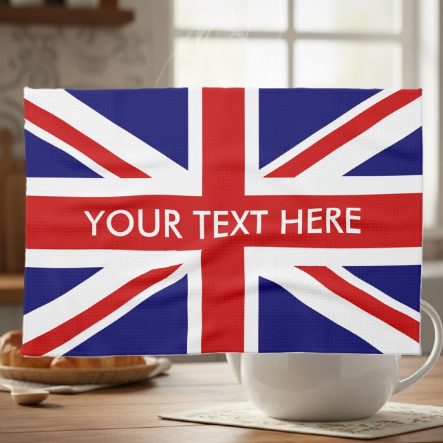 Personalized British Union Jack flag kitchen towel (English kitchen towel)