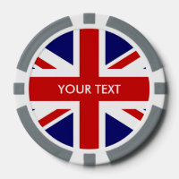 Personalized British Union Jack flag poker chips