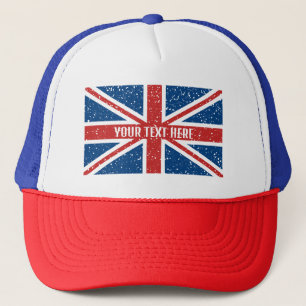 Personalized British Union Jack flag T-Shirt Trucker Hat