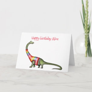 Personalized Brontosaurus birthday card