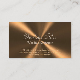 Personalized Bronze Metallic Radial Texture Busine Business Card