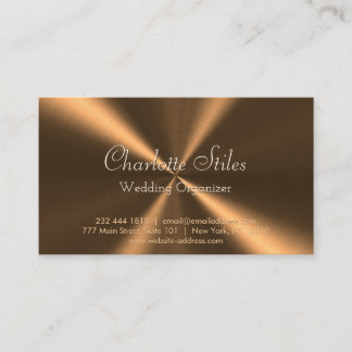 Personalized Bronze Metallic Radial Texture Business Card