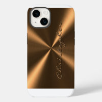 Personalized Bronze Metallic Radial Texture