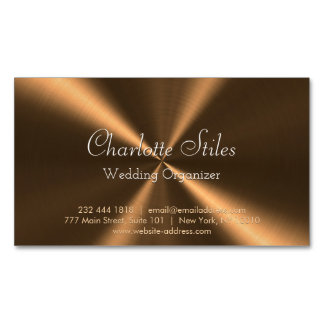 Personalized Bronze Metallic Radial Texture Magnetic Business Card