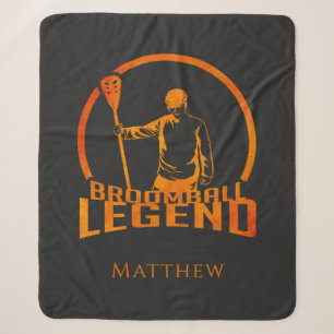 Personalized Broomball Legend Cute Sports Sherpa Blanket