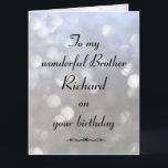 Personalized Brother Birthday Card<br><div class="desc">Stylish personalized Birthday Greeting Card for Brother</div>