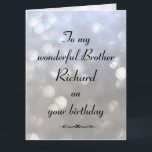 Personalized Brother Birthday Card<br><div class="desc">Stylish personalized Birthday Greeting Card for Brother</div>